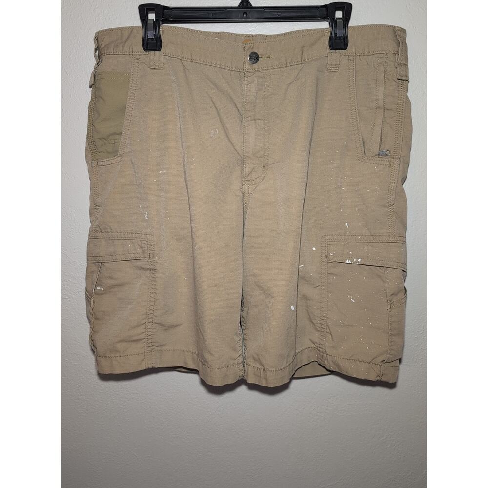 Carhart Distressed Workwear Canvas Relaxed  Cargo Shorts 38‎ Paint/Holes Grunge